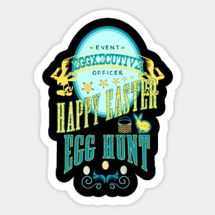 Happy Easter Egg Hunt Vintage EGGXECUTIVE  RC02 Sticker